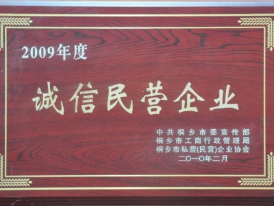 2009年度誠信民營企業(yè)
